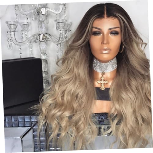 Healvian Farbverlauf Lockige Perücke Mittelbraun Damen Lang Curl Wig Modisch Atmungsaktiv Komfortabel Alltag Halloween Kostüm Haarteil Healvian Farbverlauf Lockige Perücke Mittelbraun Damen Lang Curl Wig Modisch Atmungsaktiv Komfortabel Alltag Halloween Kostüm Haarteil von Healvian