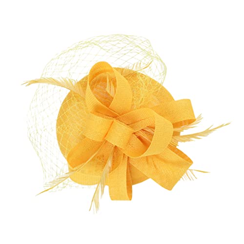 Healvian Fascinator Stirnband für Damen Netzschleier Hut Teeparty Kopfschmuck Abnehmbares Haaraccessoire Eleganter Bankett Haarschmuck von Healvian