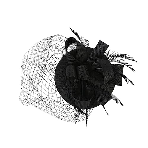 Healvian Fascinator für Damen Netz Fascinator Stirnband Eleganter Schleier Hut für Teeparty und Bankett Modischer Kopfschmuck Haarschmuck für Besondere Anlässe von Healvian