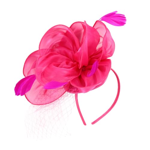 Healvian Fascinator Hut Damen mit Netz Federn und Blumen Abnehmbares Haarband und Clip Leichter Brautschmuck für Hochzeit Tea Party Bankett und Festliche Anlässe von Healvian