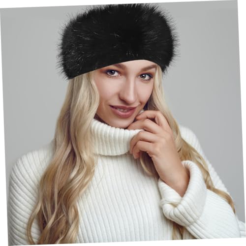 Healvian Faux Fur Stirnband Damen Winter Warm Ohrwärmer Weiches Plüsch Stirnband Einheitsgröße Hautfreundlich Stylisch Kombinierbar Für Mantel Pullover Cardigan von Healvian