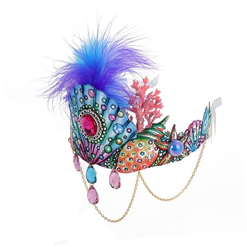 Healvian Halloween Haarschmuck Haarband Mit Krone Aus Muscheln Für Damen Elastisches Stirnband Für Kostümfeste Fotografie Und Besondere Anlässe von Healvian