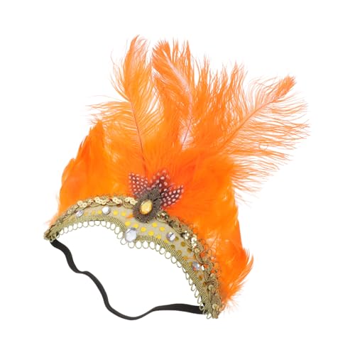 Healvian Fedriges Stirnband mit Pailletten Handgefertigter Kopfschmuck für Party Karneval Halloween und Bühnenauftritte für Damen Herren und Jugendliche Modisches Haarschmuck Accessoire von Healvian