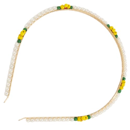 Healvian Perlen-daisy-stirnband Für Frauen Imitation Perlen Haarband Einfaches Haarschmuck-accessoire Für Besondere Anlässe Und Hochzeiten Romantischer Look Mit Blüten von Healvian