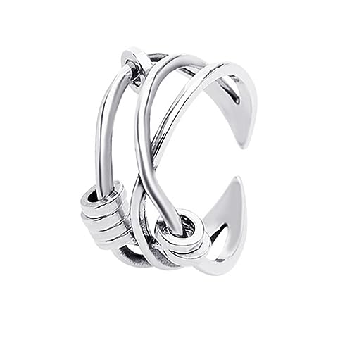 Healvian Fidget Ring Damen Geometrischer Ring mit Offenem Design für Looks Chic Schmuck für Frauen Healvian Fidget Ring Damen Geometrischer Ring mit Offenem Design für Looks Chic Schmuck für Frauen von Healvian