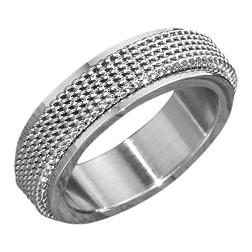 Healvian Fidget Ring für Herren Cooles Ästhetisches für Nachtleben Besondere Anlässe Stahlfarbe Healvian Fidget Ring für Herren Cooles Ästhetisches für Nachtleben Besondere Anlässe Stahlfarbe von Healvian
