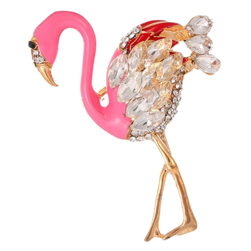 Healvian Flamingo Brosche mit Funkelnden Strasssteinen Leichte Brosche für Kleidung Schal und Hut Rostbeständig Anstecknadel für Damen Vielseitiger Schmuck für Alltag und Besondere Anlässe von Healvian