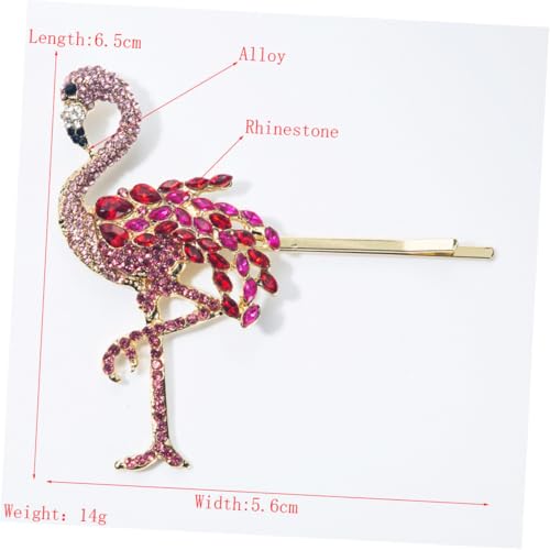 Healvian Flamingo Haarklammer Damen Party Haarschmuck mit Strassbesetztem Einzigartige Haarspange für Frauen und Mädchen Stilvolles Accessoire für Festliche Anlässe von Healvian