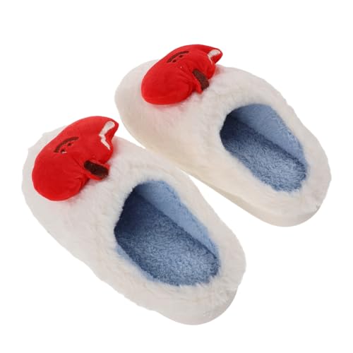 Healvian Flauschige Apfel-hausschuhe Kuschelige Warme Plüsch-pantoffeln mit Weicher Sohle für Drinnen Cartoon Obst Design Komfortable Herbst Winter Damen Herren von Healvian