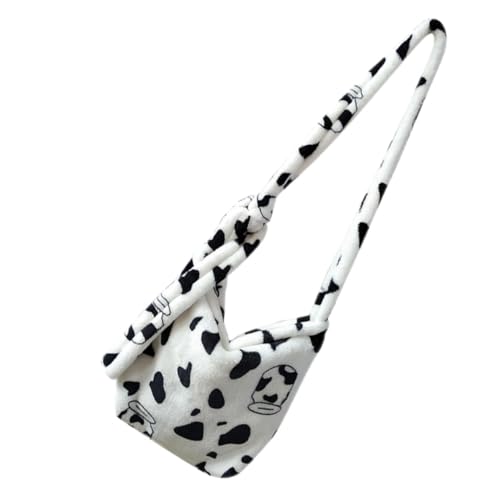 Healvian Flauschige Umhängetasche Damen Kuscheliges Cow Crossbody Bag Verstellbarer Schultergurt Mädchen Messenger Bag Handtasche für Shopping Party Schule von Healvian