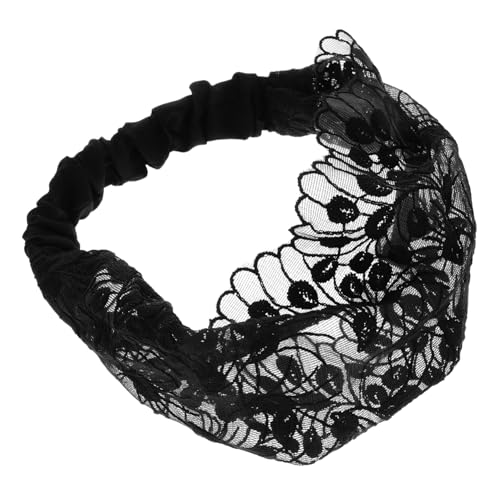 Healvian Floral Spitzen Stirnband Damen Antirutsch Modisches Breites Haarband Haarschmuck Weich Komfortabel für Alltag Spa Make Up Styling von Healvian