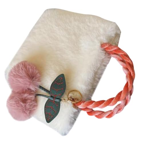 Healvian Fluffy Plüsch Umhängetasche Damen Cherry Bag mit Weichem Fleece Niedliche Crossbody Tasche Modisch Gemütlich Geräumig für Alltag und Freizeit von Healvian