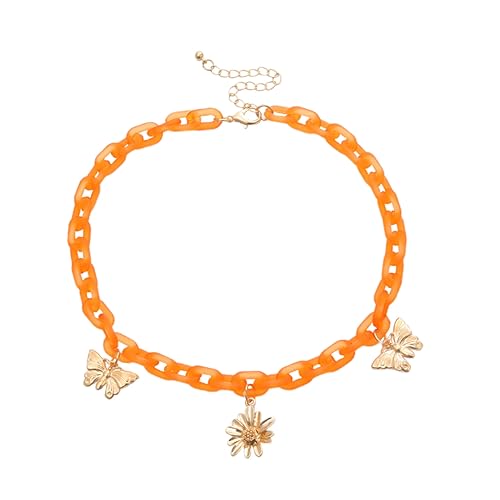 Healvian Fluoreszierende Acrylverzierung Halskette im Punkstil Acrylkette Frauen Halskette Orange Healvian Fluoreszierende Acrylverzierung Halskette im Punkstil Acrylkette Frauen Halskette Orange von Healvian
