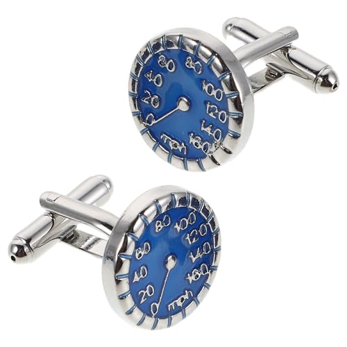 Healvian Schwarze Manschettenknöpfe Mit Tachometer-design Für Herren Formeller Anzugschmuck Passend Zu Hemden Mit Umschlagmanschetten Für Businesspartys Und Hochzeitsfeiern von Healvian