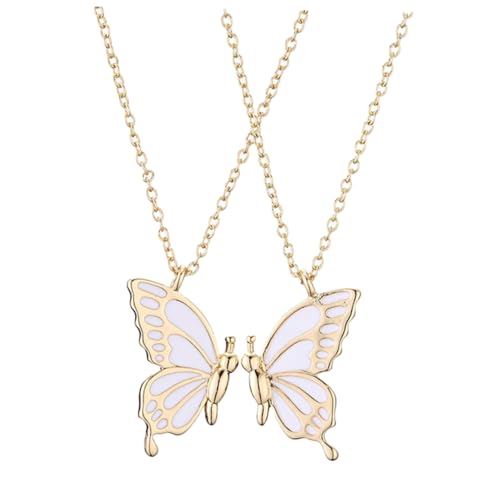 Healvian Freundschaftskette Schmetterling Halskette Damen Elegant Modisch für Freundin Stilvoll Alltags und Partyschmuck Goldfarben von Healvian