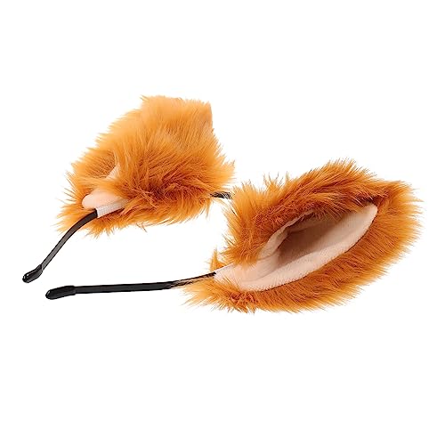 Healvian Fuchsohren Haarreif Cosplay Haarschmuck Plüsch Ohrendekor Stirnband Kostüm Party Zubehör für Karneval Weihnachten und Fasching von Healvian