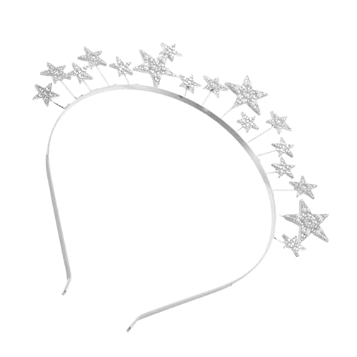 Healvian Fünfzackiger Stern Haarreif mit Funkelnden Strasssteinen Leichter und Komfortabler Zinklegierung Haarreifen für Mädchen und Frauen Festlicher Haarschmuck für Hochzeiten Partys und von Healvian