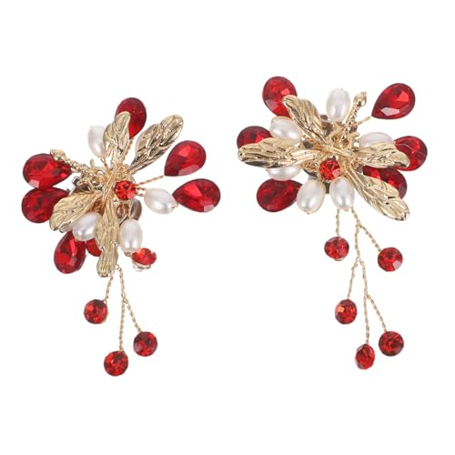 Healvian Funkelnde Brautschuhe Clips mit Abnehmbaren Perlen und Strassbesetzten Libellen Elegante Schuhdekoration für Hochzeit und Besondere Anlässe Passend und Einfach zu Befestigen von Healvian