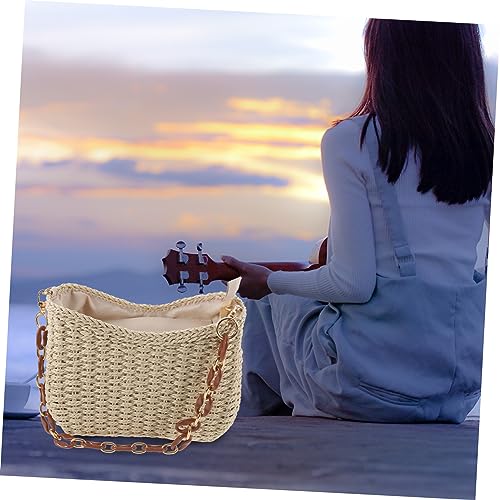 Healvian Geflochtene Damen Strandtasche Sommer Handtasche Schultertasche Tragbare Tote Bag Leicht und Geräumig für Urlaub und Alltag von Healvian