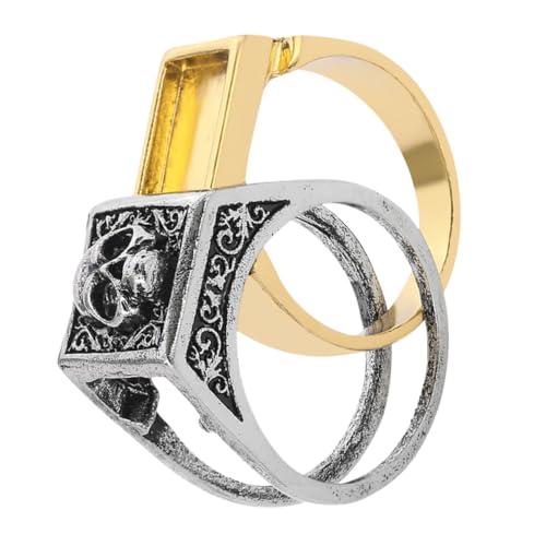 Healvian Geheimfach mit Vintage Schädel Motiv Punk Schmuck mit Verstecktem Stauraum Stylischer Gothic Unisex Bandring Trendige Ringe für Frauen und Männer Accessoire für Partys von Healvian
