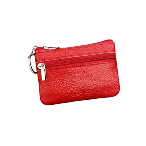 Healvian Geldbörse Schlüsseletui süßes kleines Portemonnaie süße Münzgrundstück Kartenhalter für Damen Frauen-PU-Brieftasche Münzhalter aus PU-Leder Münzbeutel für Damen rot von Healvian