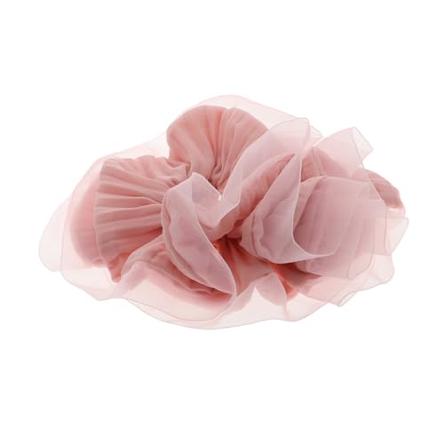 Healvian Gerüschte Haarbänder Chiffon Haargummis Jumbo Haarbänder Chiffon Haarschmuck Netz Haarband Netz Pferdeschwanzhalter Übergroße Haargummis Für Mädchen Süßes Haarband Rosa von Healvian