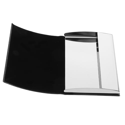 Healvian Visitenkartenetui Aus Metall Mit Pu-klapptasche Für Visitenkarten Kartenhalter Für Geschäftstreffen Und Bürogebrauch Geräumiges Kartenetui Für Mehrere Karten von Healvian