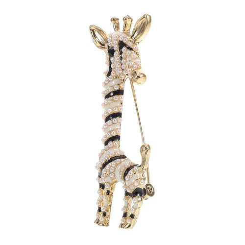 Healvian Giraffen Brosche mit Kunstperle Modischer Anstecknadel für Damen Tiermotiv für Kleidung Vielseitiges Accessoire für Jacken und Schals von Healvian