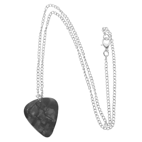 Healvian Gitarre Pick Halskette Schwarzer Gitarrenplektrum Anhänger Leichtes Schmuckstück für Musiker Hautfreundlich Robust und Stilvoll für Alltag und Bühne von Healvian