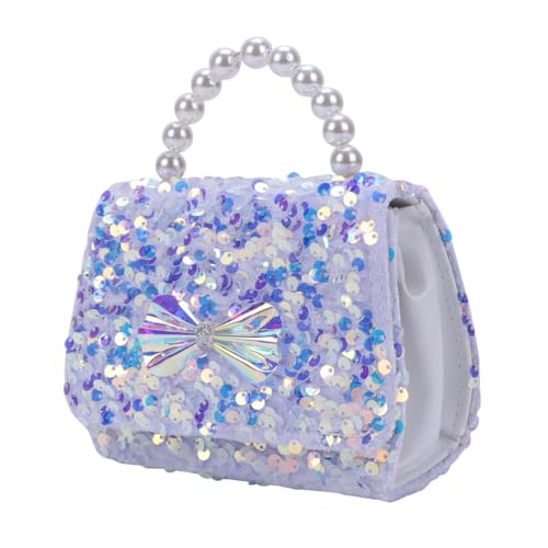 Healvian Schimmernde Pailletten-umhängetasche Mit Perlen Und Schleife Für Damen Klein Aber Geräumig Weiß Für Handy Und Accessoires von Healvian