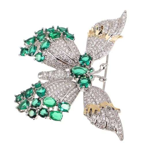 Healvian Schmetterlingsnadel Mit Bunten Strasssteinen Modische Brosche Für Damen Zur Dekoration Von Kleider Und Pullover Edles Schmuck-accessoire von Healvian
