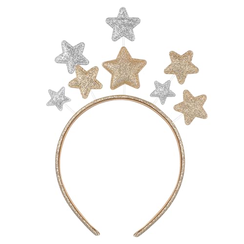 Healvian Glitzer-Stern-Stirnband Pentagramm-Stirnband Haar-Kopfbedeckung Stern-Kopfschmuck Weihnachts-Haar-Accessoires von Healvian