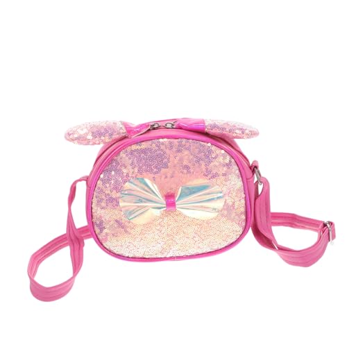 Healvian Glitzernde Crossbody Bag für Kleine Mädchen mit Schleifen Schicke Umhängetasche als Schultertasche Dekoratives Portemonnaie für Party Alltag und Reisen Glitzertasche von Healvian