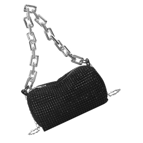 Healvian Glitzernde Damen Umhängetasche mit Strasssteinen PU Material Kettenriemen Abendtasche für Hochzeit Party Crossbody Bag Clutch für Festliche Anlässe von Healvian