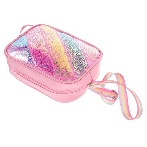 Healvian Süße Cartoon-umhängetasche Für Mädchen Glitzerhandtasche Mit Pailletten Kinderkuriertasche Verstellbarer Riemen Regenbogen-Prinzessinnen-geldbörse Für Schule Und Reisen von Healvian