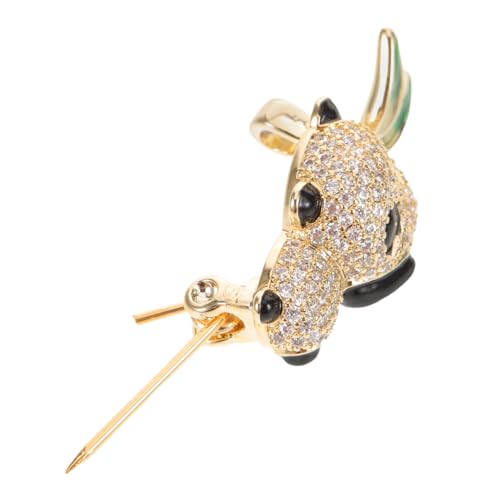 Healvian Glitzernde Panda-brosche mit Strasssteinen Leichter Langlebiger Ansteckpin in Tierform Modisches Accessoire für Rucksack Hemd Pullover Sicherer Anti-rutsch-anhänger für Damen und von Healvian