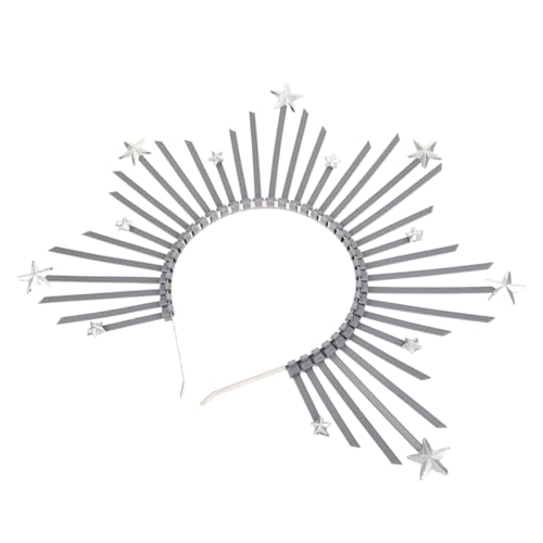 Healvian Göttinnen-krone Haarreif mit Silbernen Sternen Dekoratives Stirnband aus Robustem Kunststoff Stilvolles Kopfschmuck-accessoire für Frauen Hochzeiten Geburtstage Partys von Healvian