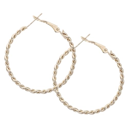 Healvian Gold Große Gedrehte Creolen Ohrringe Hypoallergene Damen Ohrhänger Modische Statement Accessoires für Hochzeit Festival Alltag Komfortabel und Hautfreundlich von Healvian