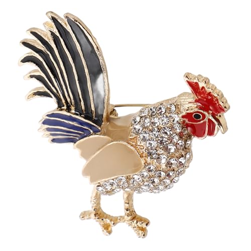 Healvian Goldene Hahn Brosche für Damen Langlebige Verarbeitung Modisches Tier Design Vielseitig für Kleidung Schals Anstecknadeln Schmuckaccessoire Eleganter Halsschmuck Healvian Goldene Hahn Brosche für Damen Langlebige Verarbeitung Modisches Tier Design Vielseitig für Kleidung Schals Anstecknadeln Schmuckaccessoire Eleganter Halsschmuck von Healvian