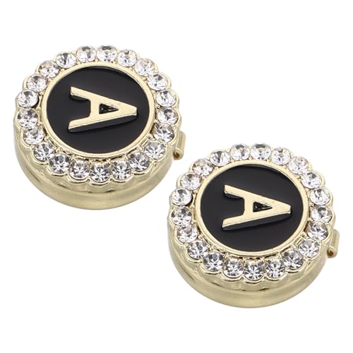 Healvian Manschettenknöpfe Aus Zinklegierung Mit Buchstabendesign Vergoldet Strasssteinen Verziert Für Herren-anzüge Und Businesshemden Langlebig Und Lichtbeständig von Healvian