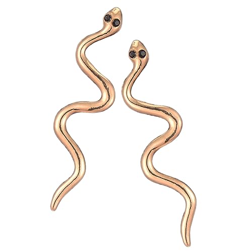 Healvian Goldene Schlangen Ohrringe Damen Kreatives Geometrisches Design Schlange Ohrstecker Eleganter Damenschmuck für Alltag Party von Healvian