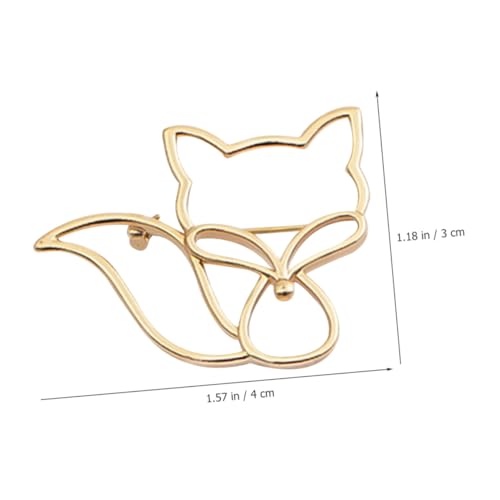 Healvian Goldfarbene Hohl Geformte Fuchs brosche aus Langlebiger Legierung Modische Anstecknadel für Damenkleidung Schal Anzug und Rucksack Eleganter Schmuck für Vielseitige Dekoration von Healvian