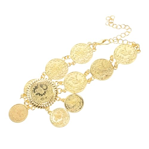 Healvian Goldfarbenes Damen Fußschmuck Hochzeit Fußkettchen mit Münzen und Quasten Leichtes Elegantes Fußband für Strand und Kirchliche Hochzeiten Stilvolles für Frauen von Healvian