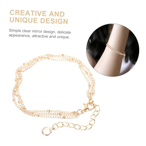 Healvian Goldfarbenes Verstellbares Mehrschichtiges Perlenarmband aus Form Verarbeitung Komfortabel Modisches Damenarmband für Festliche Anlässe und Alltag von Healvian