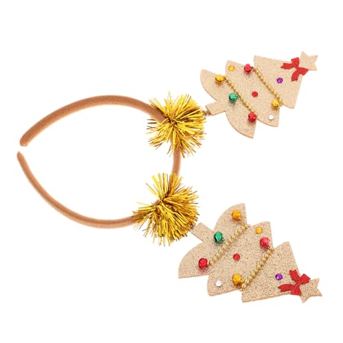 Healvian Goldfarbenes Weihnachtsbaum Haarband aus Filz mit Glitzer Festliches Stirnband für Damen und Frauen für Weihnachts und Silvesterpartys Vielseitiger Haarschmuck für Festliche von Healvian