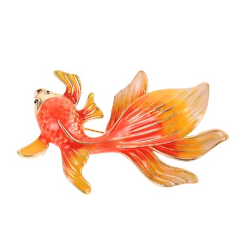 Healvian Goldfisch Brosche aus Emaille Kreative Tier Anstecknadel für Kleidung Langlebiger und Sicherer Schmuck Modisches Accessoire für Damen und Vielseitige Alltags und Festtagsoutfits von Healvian