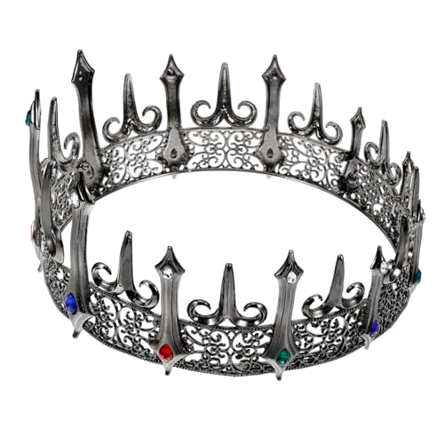 Healvian Gothic Crown Crown Krone Königliche Krone Gotischer Kronenkopfschmuck Dekoration Vintage Haarkrone Kostümkronen Für Erwachsene Party-kostüm-krone Kronenschmuck Zinklegierung von Healvian