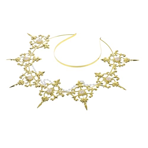 Healvian Gothic Lolita Engel-göttin Krone Haarreif Goldene Spiked Für Cosplay Halloween Festlichkeiten Leicht Und Bequem Perfektes Zubehör Für Partys Und Hochzeiten von Healvian