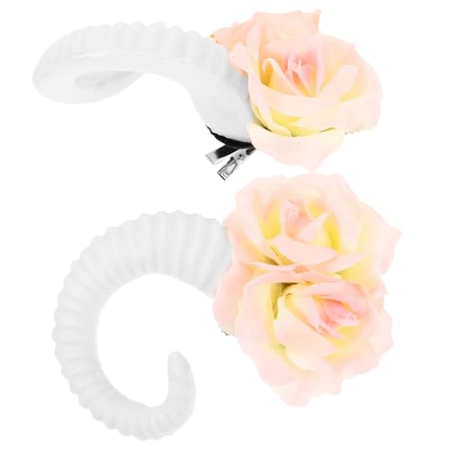 Healvian Cosplay-hörner Aus Rosenhorn Lolita-gothic-clips Haarspangen Aus Schafshorn Modische Haarspangen-dekore Teufelshörner Hörner-cosplay Haarschmuck Für Partys Und Festivals von Healvian