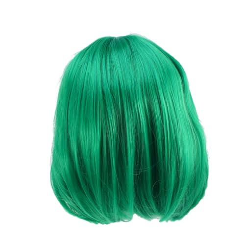Healvian Gradient Bob Wig für Damen Kurze Gerade Synthetische Perücke aus Hitzebeständigem Fasermaterial Grün Atmungsaktiv Wiederverwendbar Natürliches Aussehen für Alltag Party Cosplay von Healvian